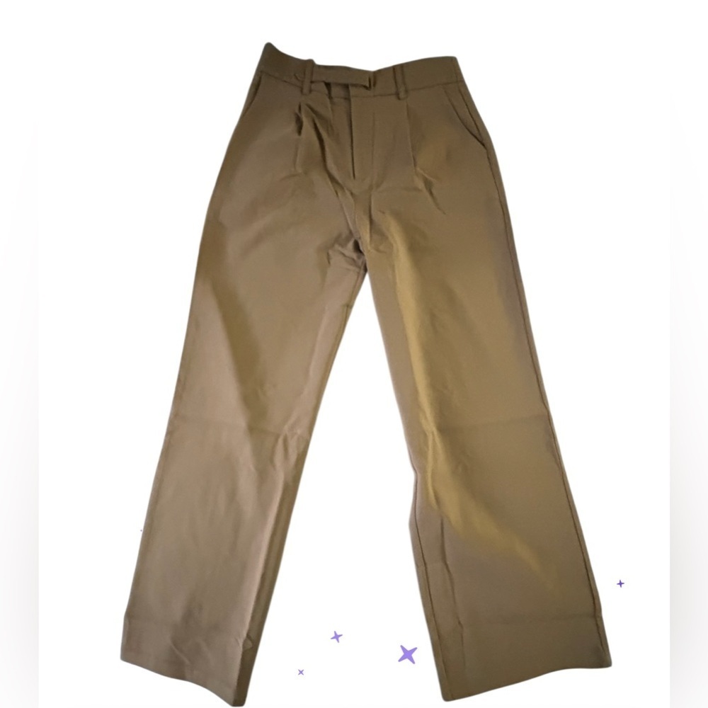 nwt- 29 Hobemty Brown Business Casual Wide Leg Trousers High Waisted  Pants